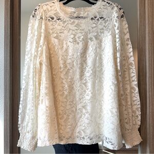 Torrid Long Sleeve Lined Lace Blouse Size 0 Romantic Feminine Whimsygoth Fairy